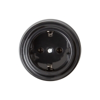 Розетка пластик о/у серии "ASR-RETRO" RS 80025-03, з/к, цвет Чёрный